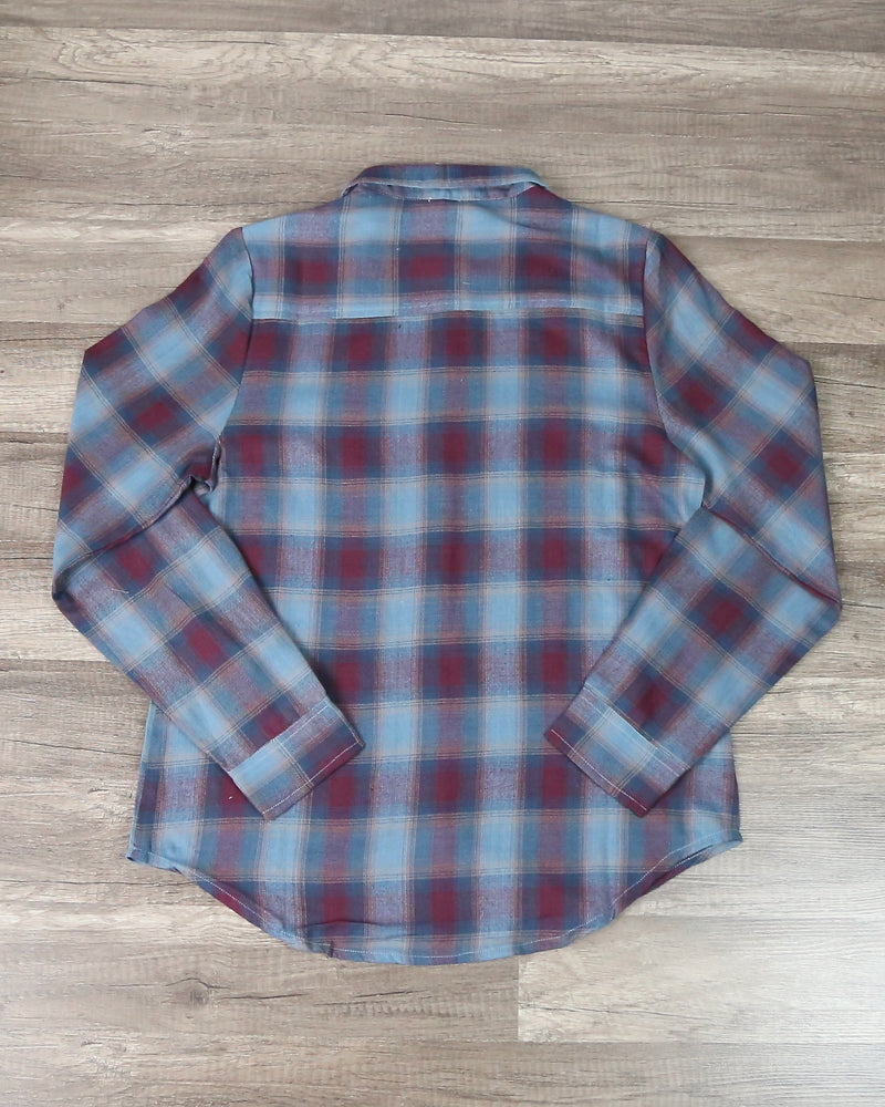 Final Sale - En Creme - City Strut Button Up Plaid Shirt