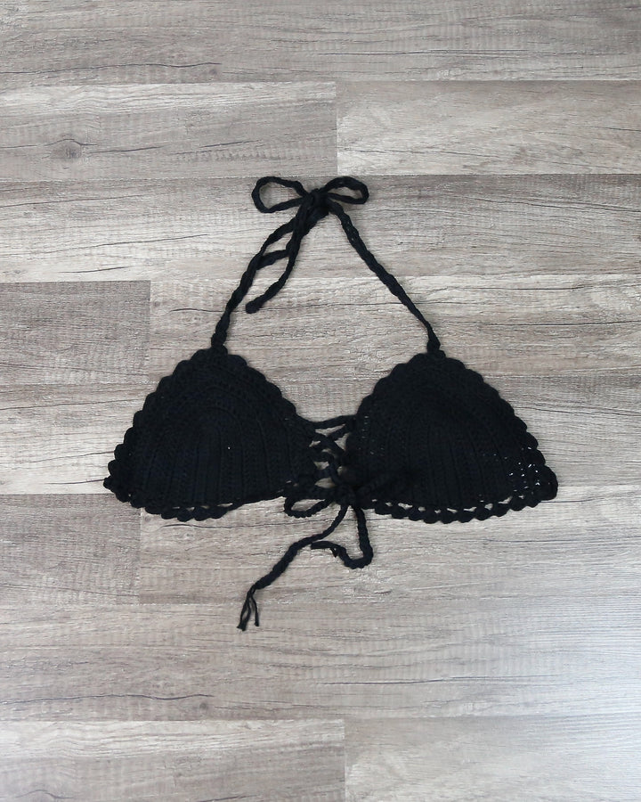 Final Sale - Flynn Crochet Bralette in Black