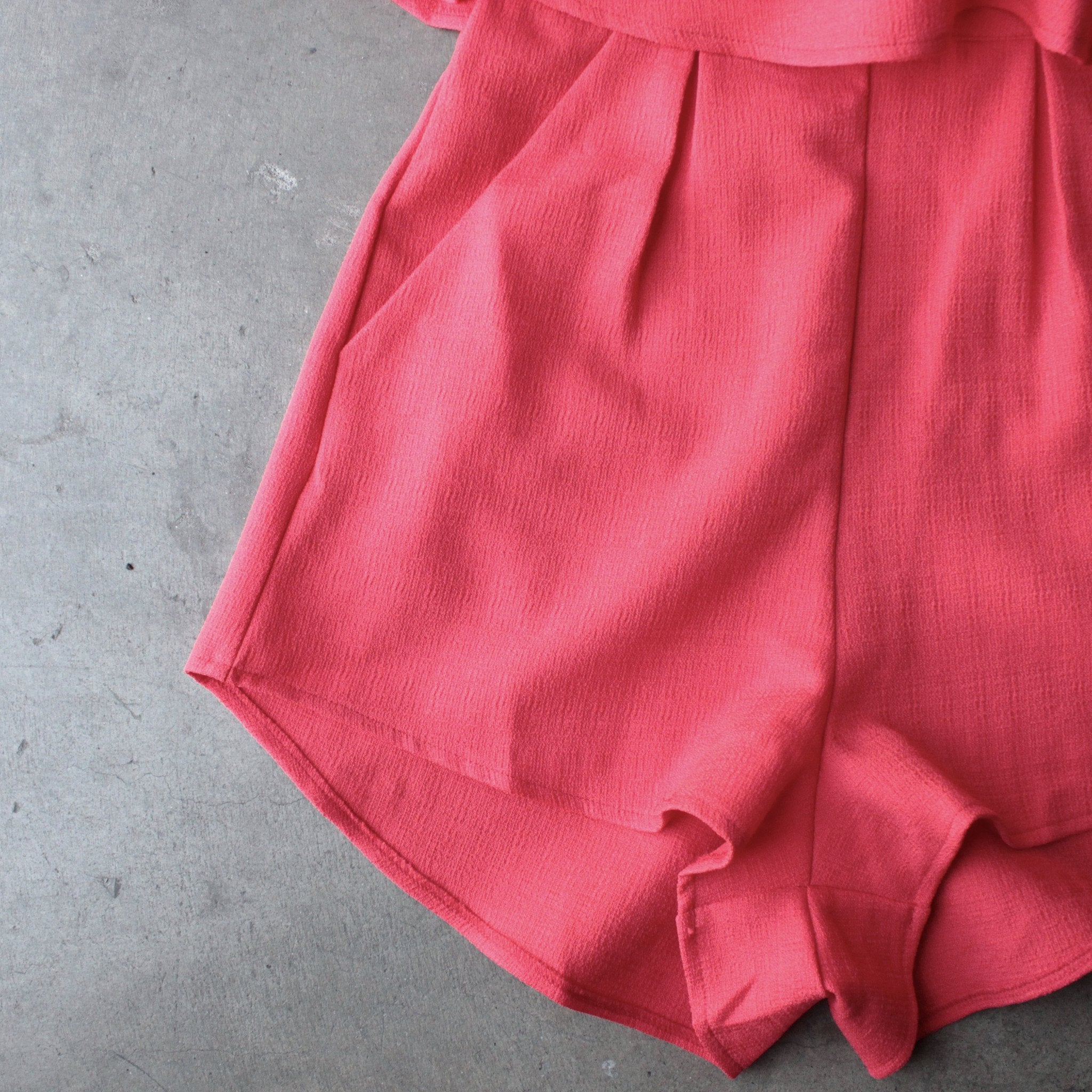Effortless Charm Romper (Red)