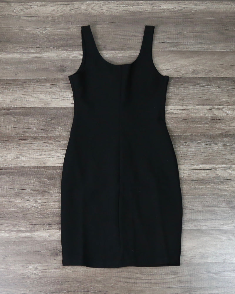 Turning Heads Lace Up Bodycon Dress in Black