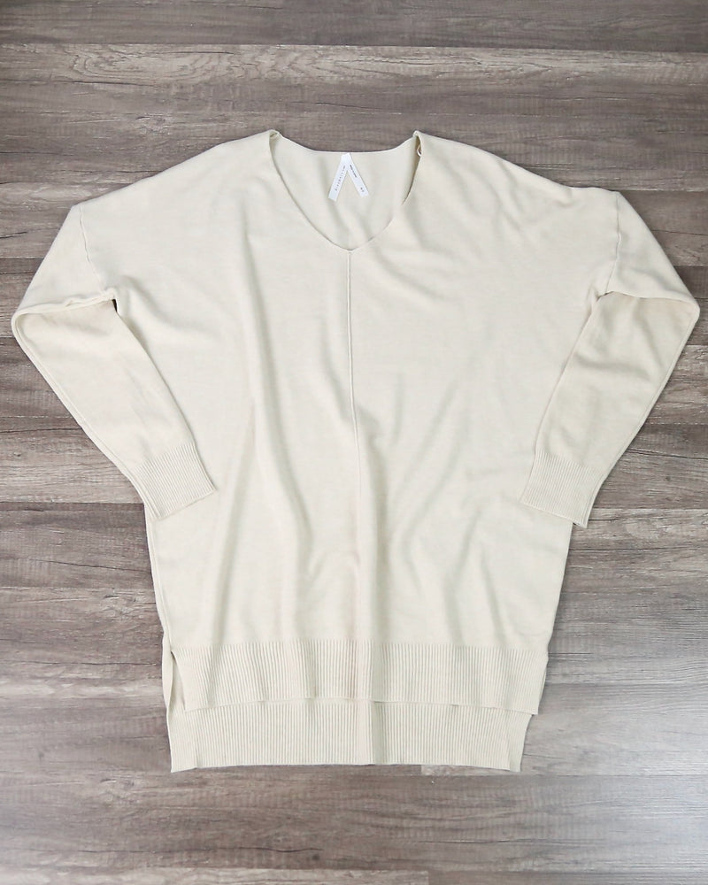Dreamers - Front Seam V-Neck Sweater in More Colors