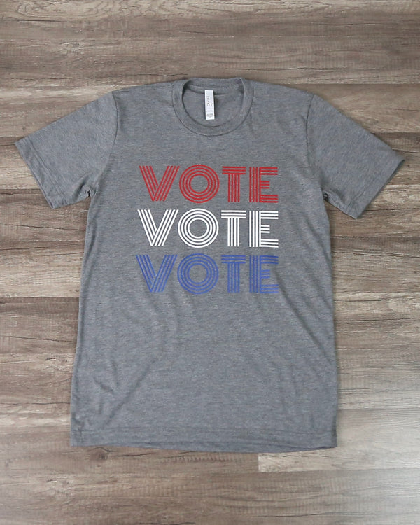 Distracted - Vote Graphic Tee in Grey