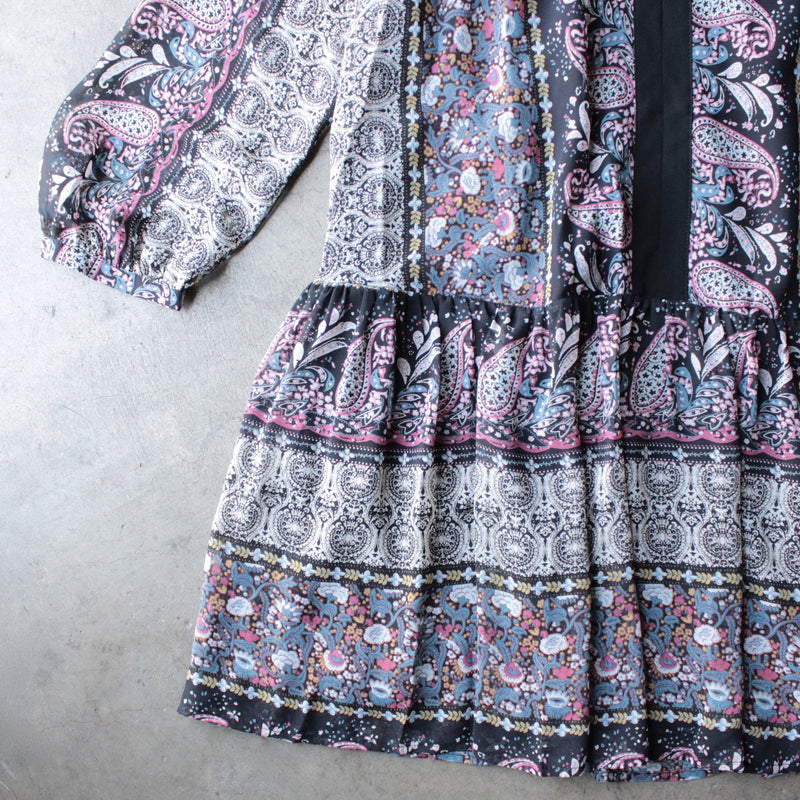 boho cold shoulder babydoll dress in paisley print [womens contemporary] - shophearts - 3
