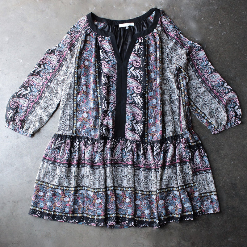 boho cold shoulder babydoll dress in paisley print [womens contemporary] - shophearts - 2