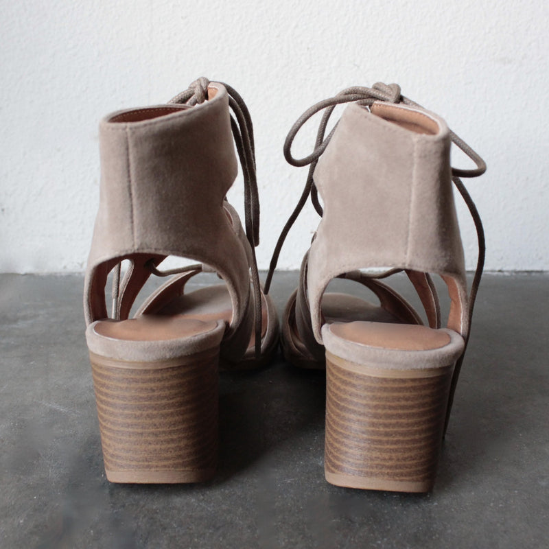 lace-up cutout heeled sandal - taupe - shophearts - 4