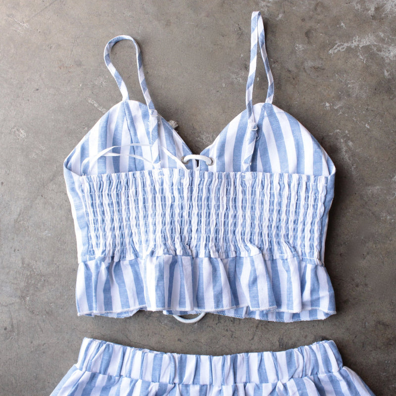 reverse - striped denim blue & white two piece set - shophearts - 4