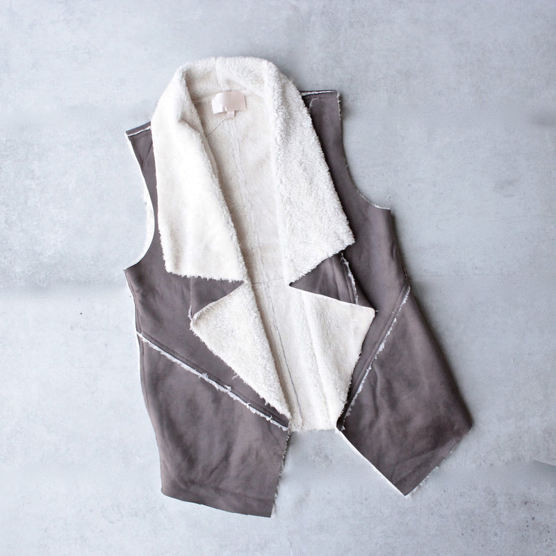 Draped Faux Sherpa Vest in More Colors