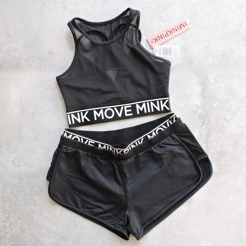minkpink move - the dark side jogger shorts - black - shophearts - 1
