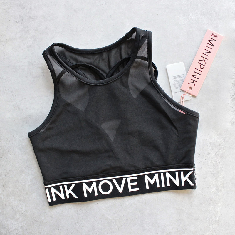 minkpink move - build me up mesh bra - black - shophearts - 2