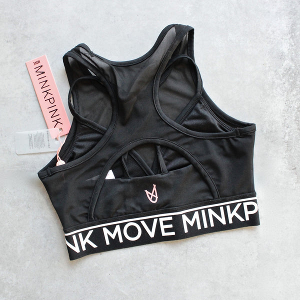 minkpink move - build me up mesh bra - black - shophearts - 1