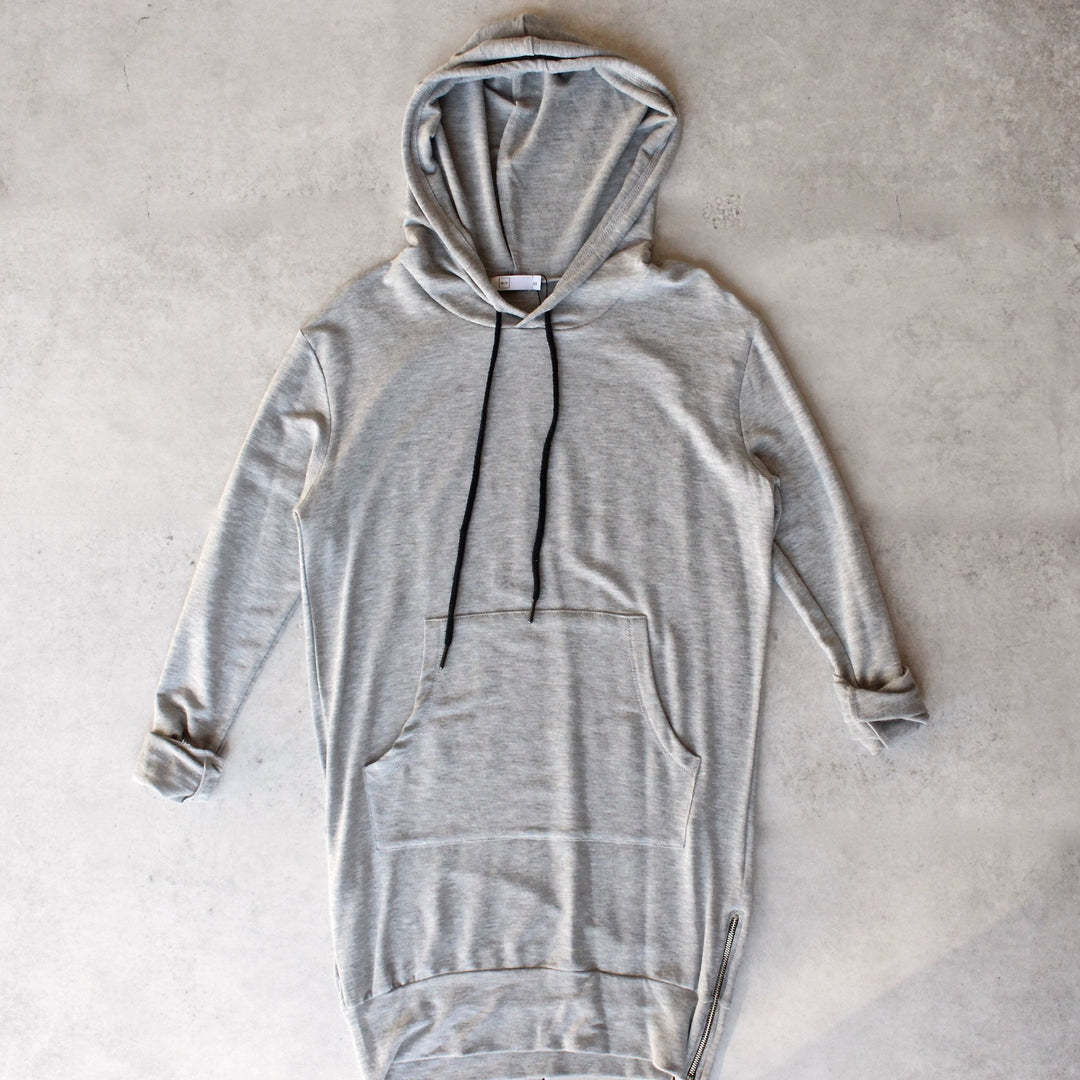 Michelle by Comune - Quinlan Heather Grey French Terry Hoodie Dress Shop Hearts Michelle by Comune - Quinlan Heather Grey French Terry Hoodie Dress Shop Hearts