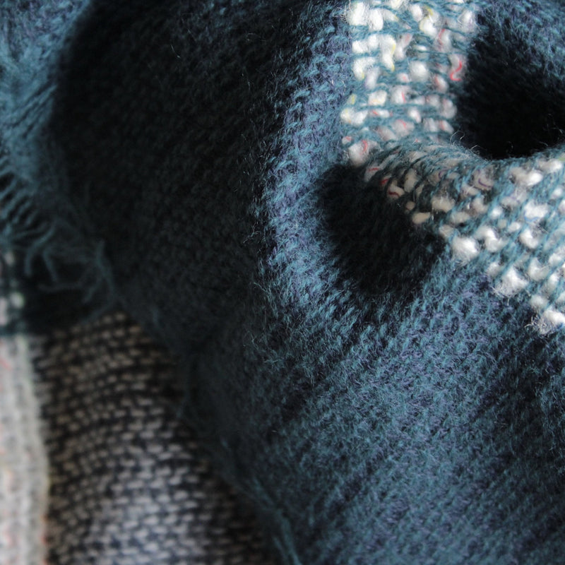 oversize plaid blanket scarf - blue - shophearts - 3