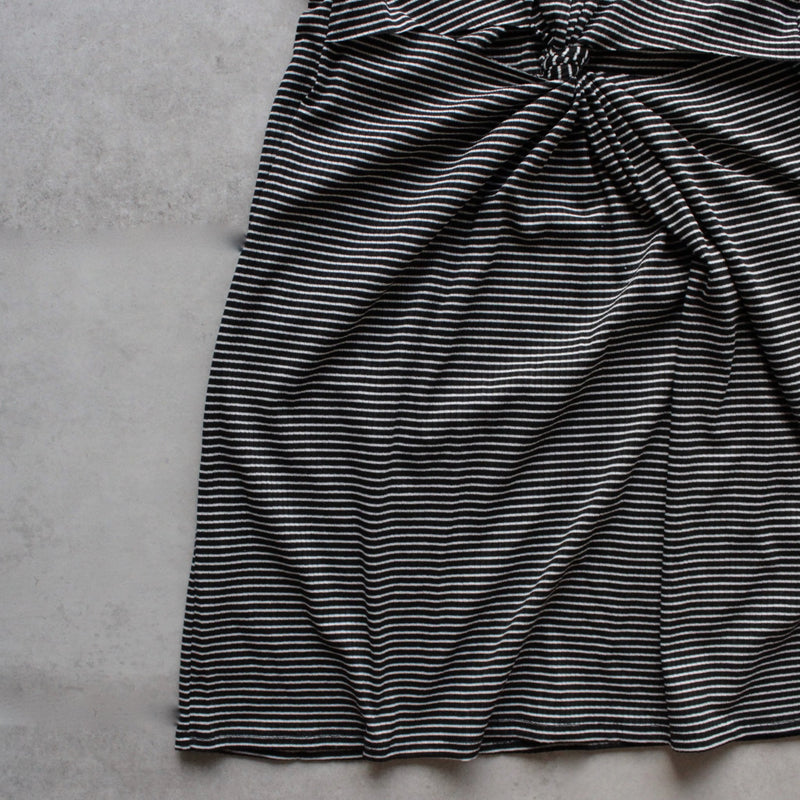 knot it knot-front t-shirt dress - black + white stripe - shophearts - 3