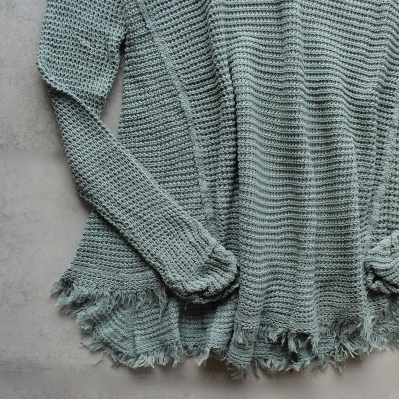 oversize thermal sweater with cold shoulder - dusty aqua - shophearts - 3