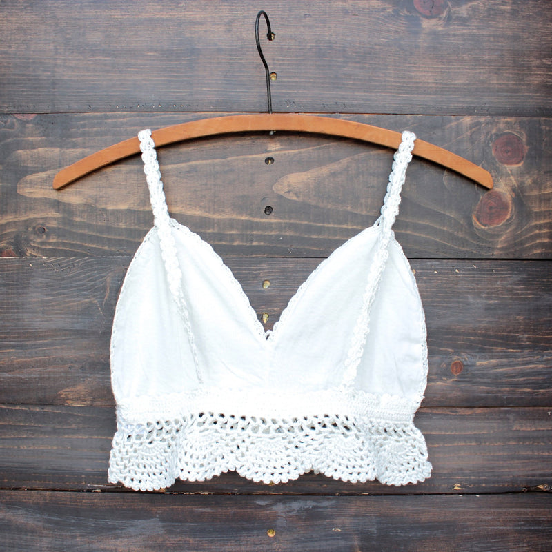 paper hearts white boho summer crochet bralette – Shop Hearts