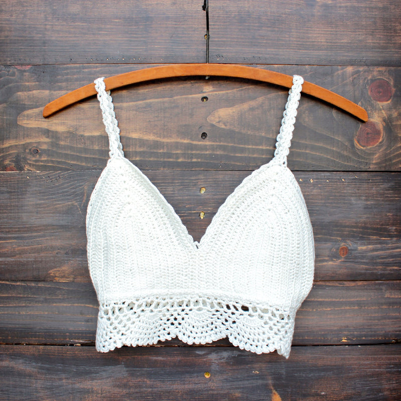 paper hearts white boho summer crochet bralette – Shop Hearts