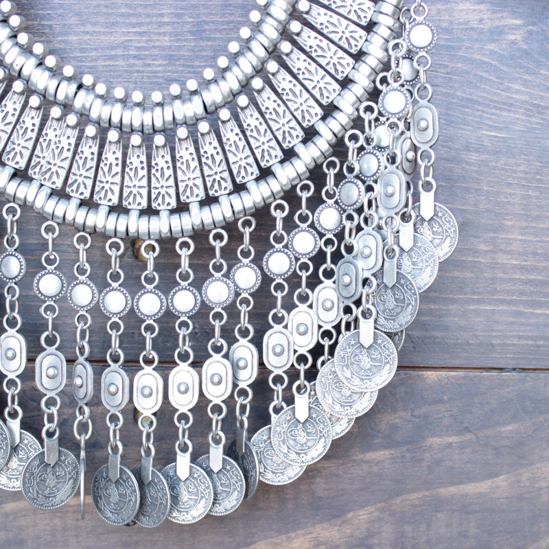 antalya turkish coin grand necklace - silver - shophearts - 2
