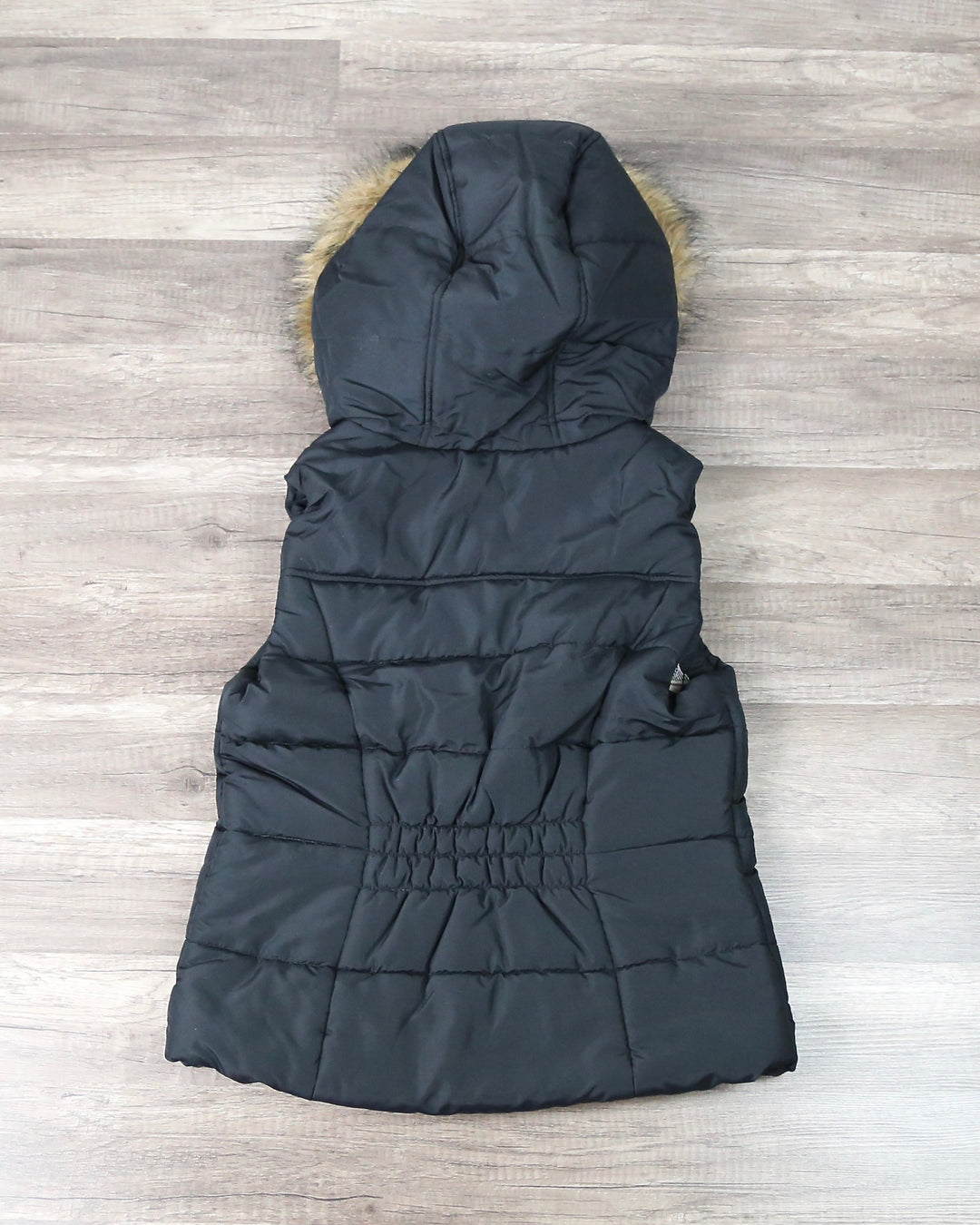 Mountain Slopes Fur Hooded Puffer Vest in Black