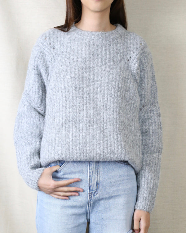 Christina Cozy Throwover Sweater in Grey