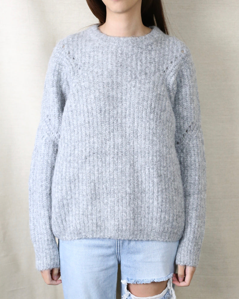 Christina Cozy Throwover Sweater in Grey