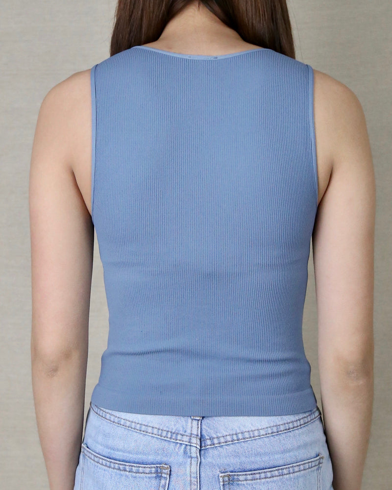 Remi Ribbed High Neck Crop Top in More Colors