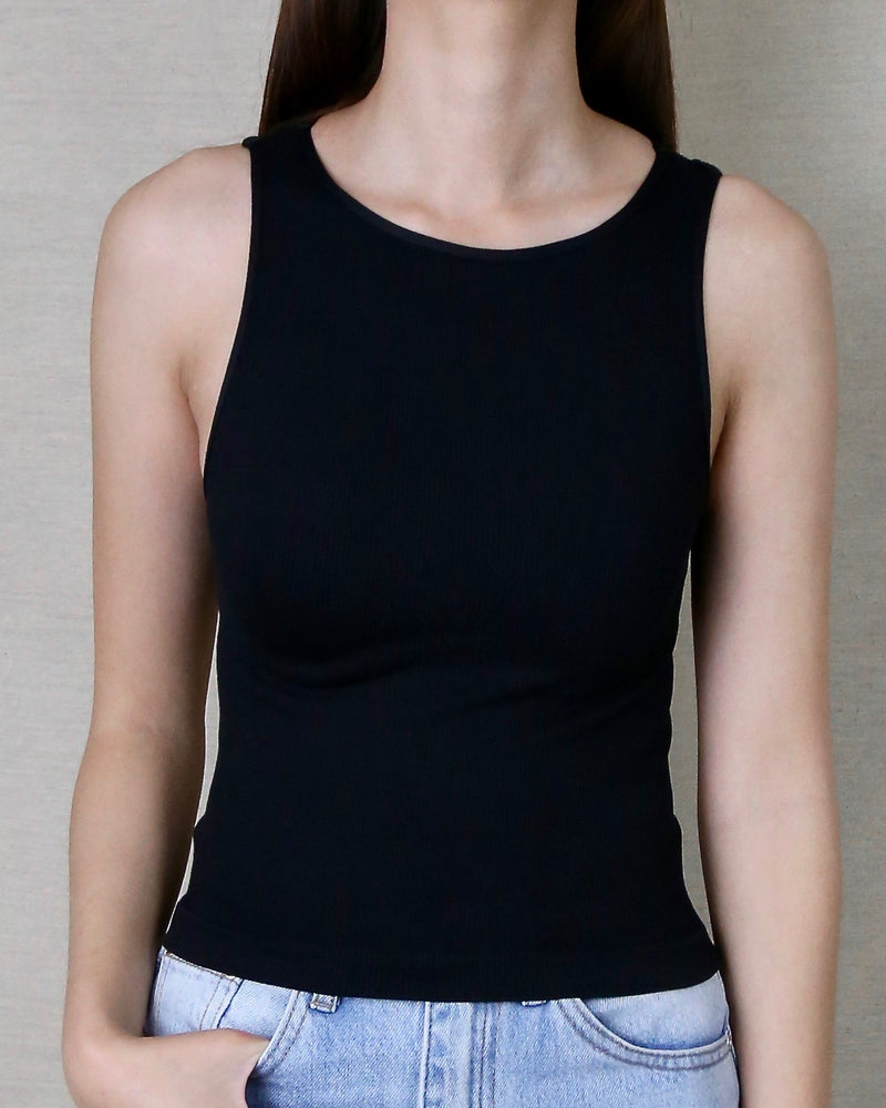 Remi Ribbed High Neck Crop Top in More Colors