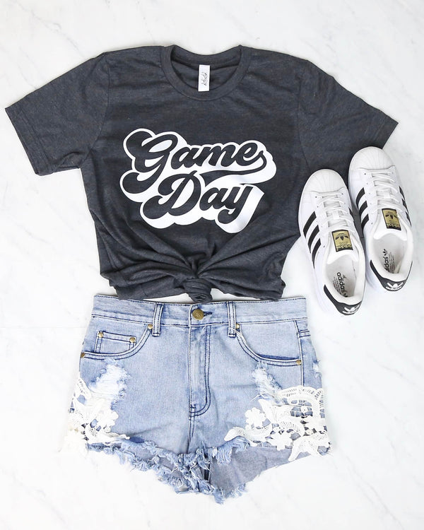 Distracted - Game Day Graphic Tee in Charcoal Grey