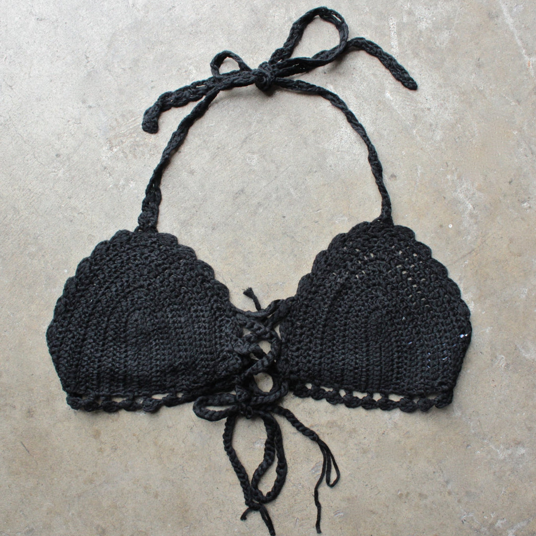 flynn crochet bralette - black - shophearts - 1