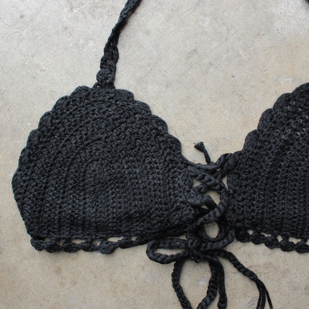 flynn crochet bralette - black - shophearts - 3
