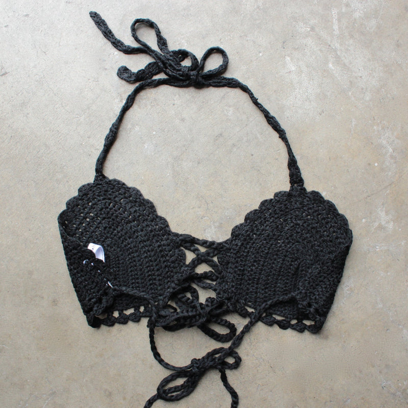 flynn crochet bralette - black - shophearts - 2
