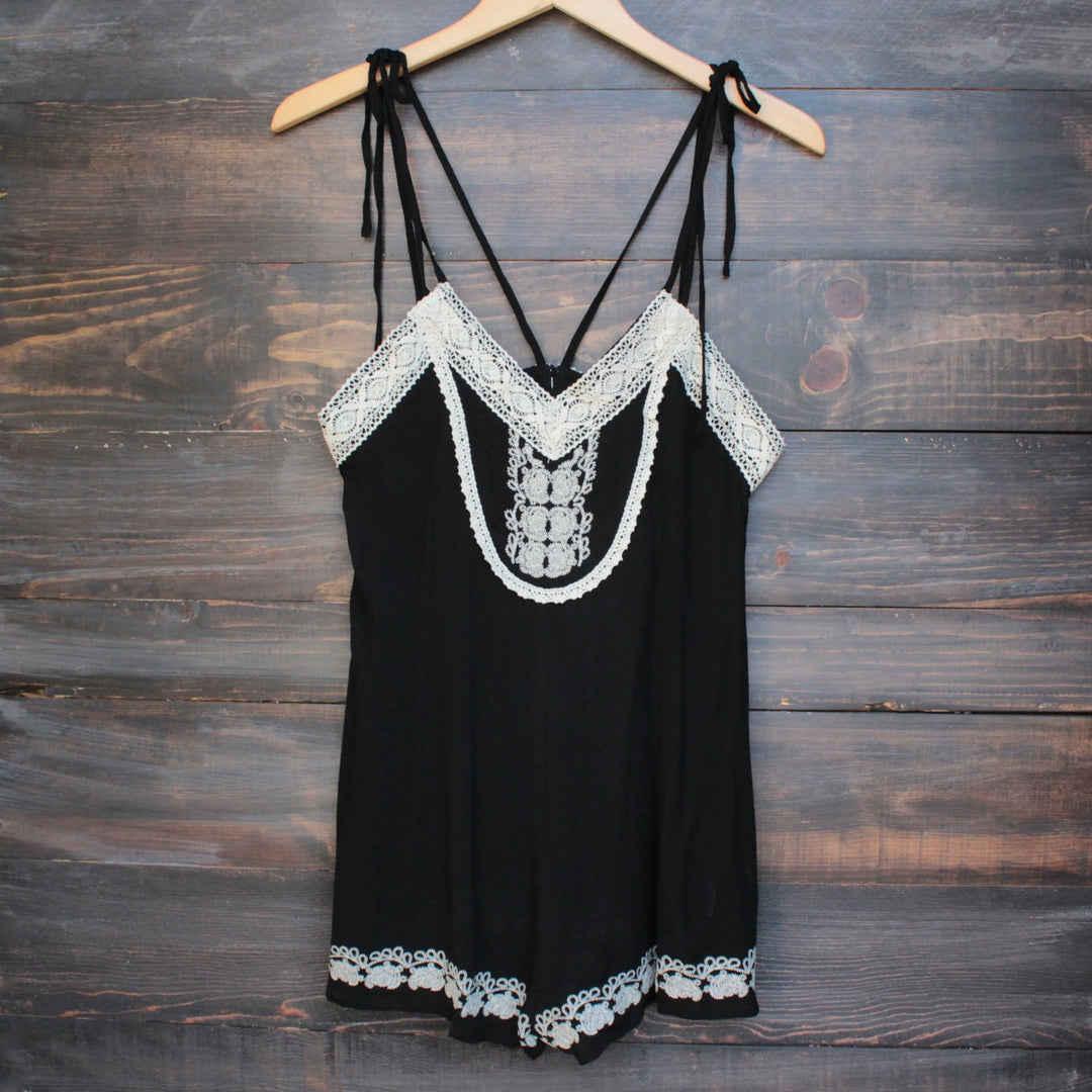newport beach romper - black - shophearts - 1