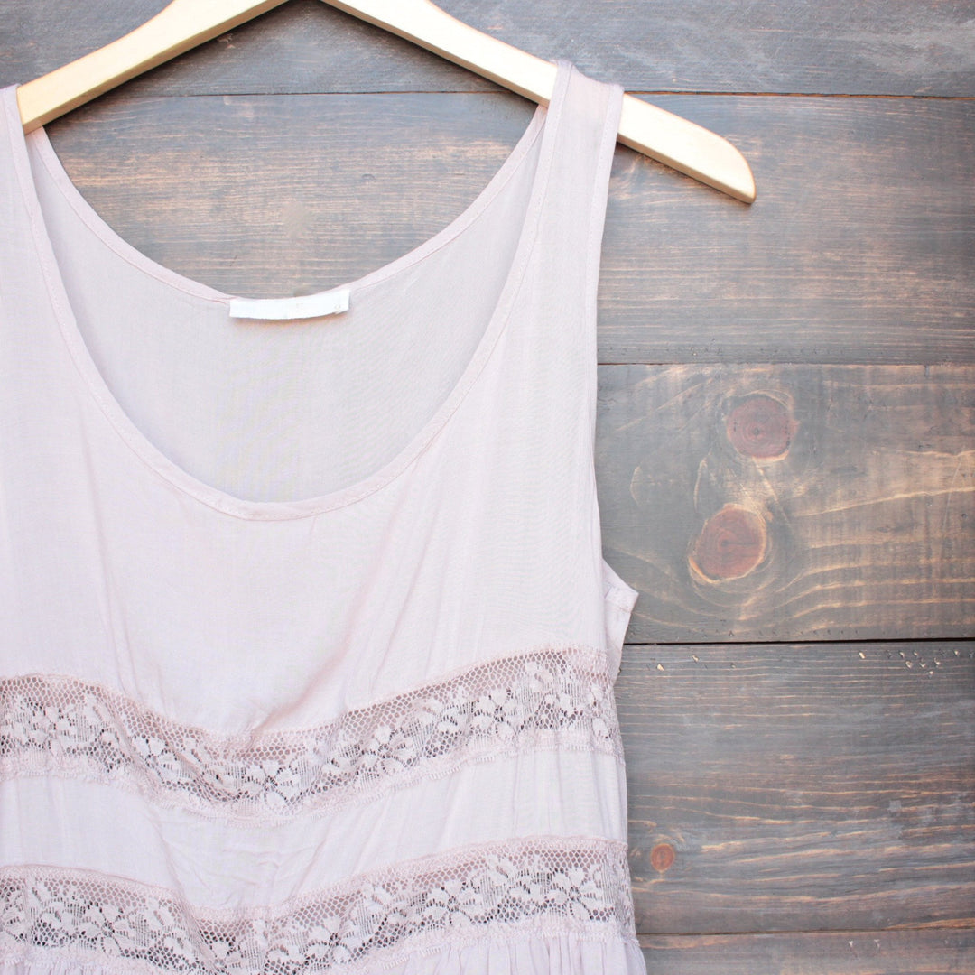 dip dye boho lace trim trapeze slip dress in mocha and navy - shophearts - 3
