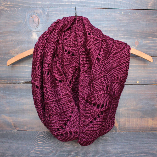 knit leaf pattern infinity scarf (more colors) - shophearts - 1