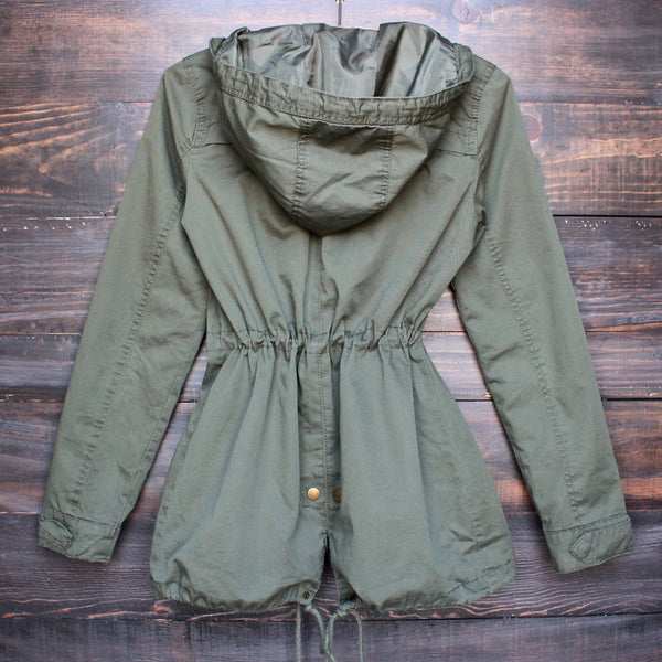 female parka jacket OLIVE, military outerwear cargo jackets