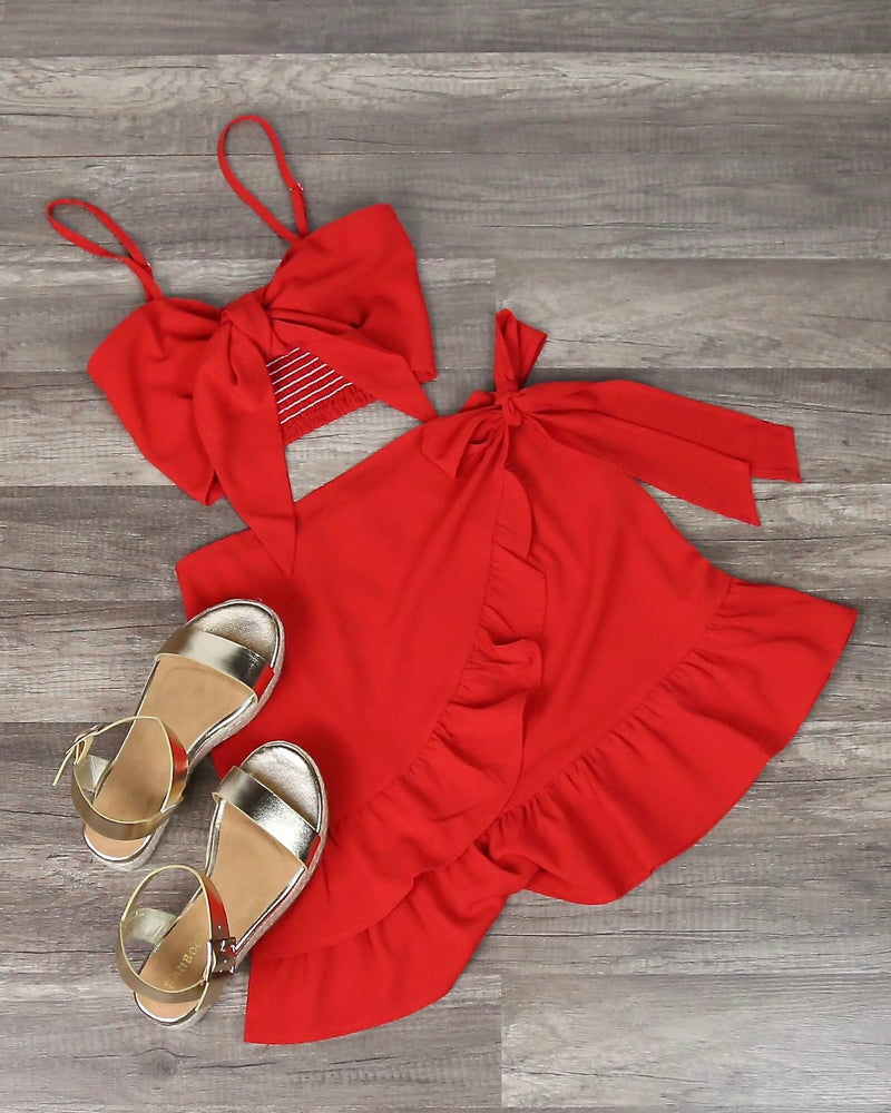 Reverse - Fawn Two Piece Set in Red