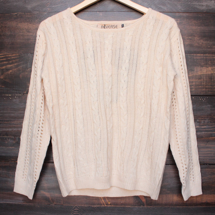 heart cut out sweater in beige by reverse - shophearts - 3