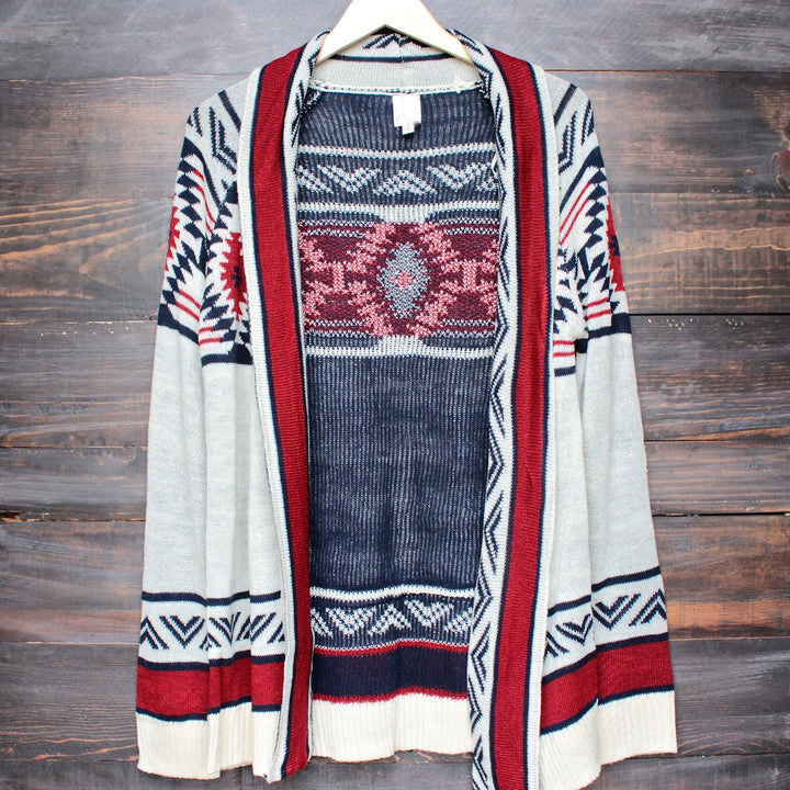 mod lightweight tribal cardigan aztec in rust - shophearts - 1