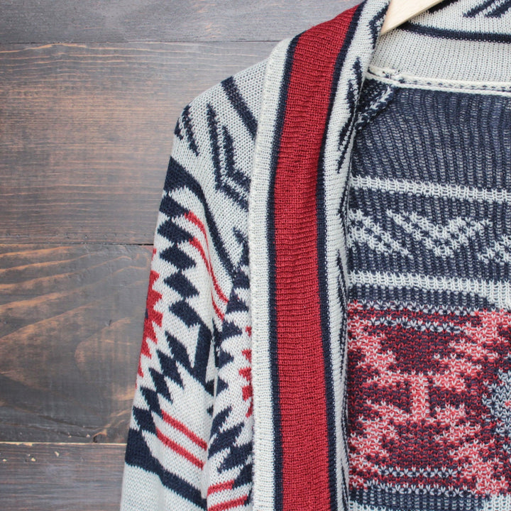 mod lightweight tribal cardigan aztec in rust - shophearts - 4
