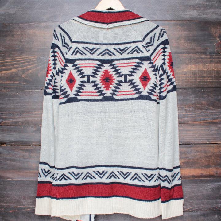 mod lightweight tribal cardigan aztec in rust - shophearts - 6