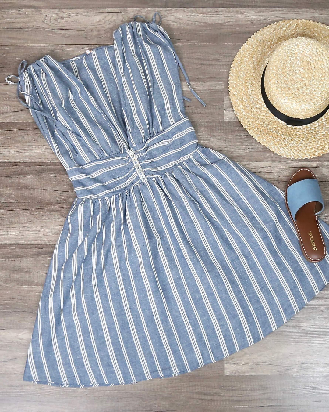 Free People - Roll The Dice Striped Mini Dress in Blue Shop Hearts Free People - Roll The Dice Striped Mini Dress in Blue Shop Hearts