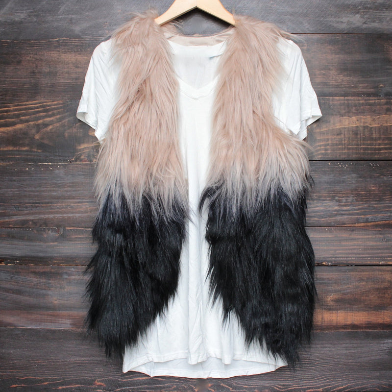 nightlife ombre faux fur vest - shophearts - 1