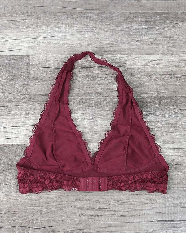 Intimate Semi-Sheer Halter Lace Bralette in More Colors – Shop Hearts
