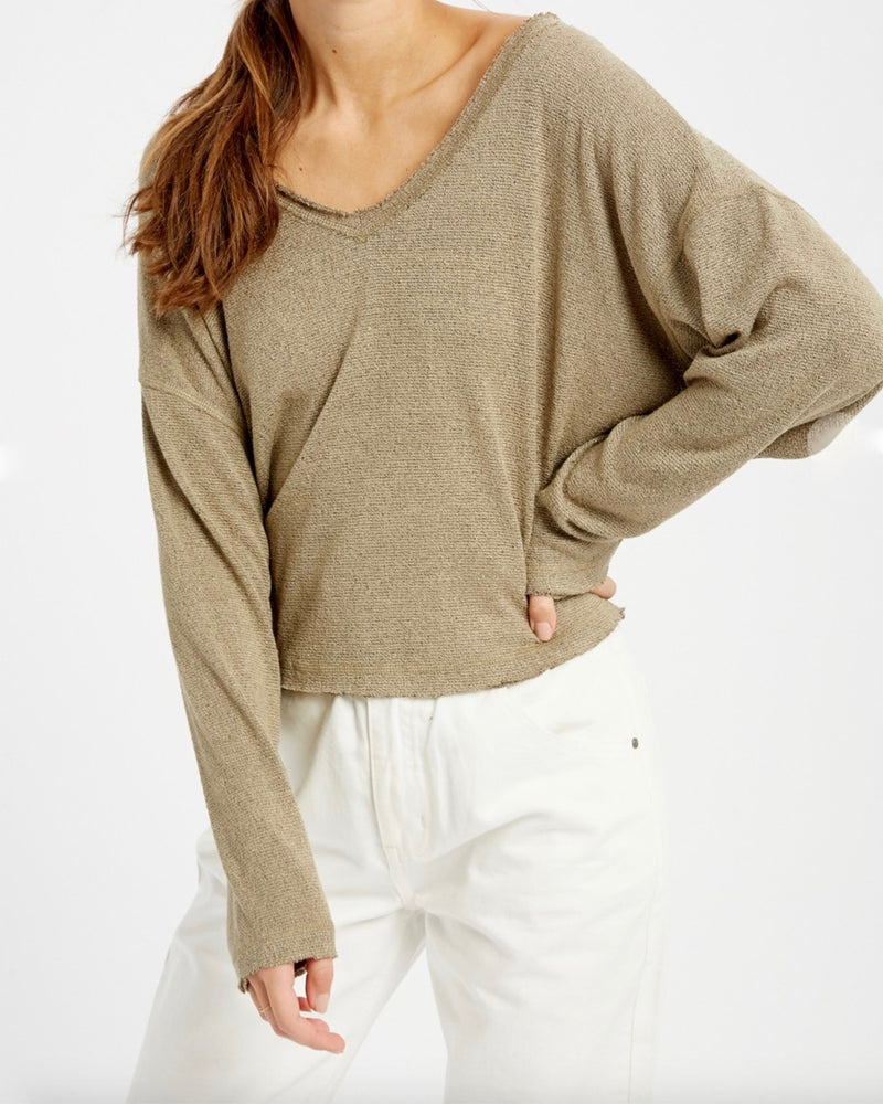 Layla Long Sleeve Knit Sweater in Olive