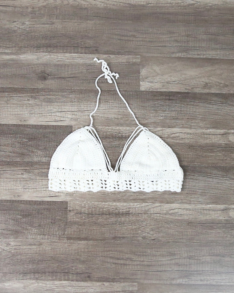 Boho Love Crochet Crop Top in White