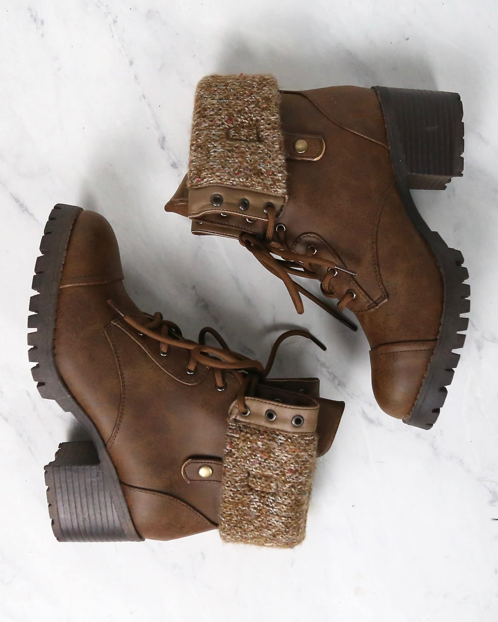 Lace Up Fold Over Sweater Cuff Boots more colors Shop Hearts