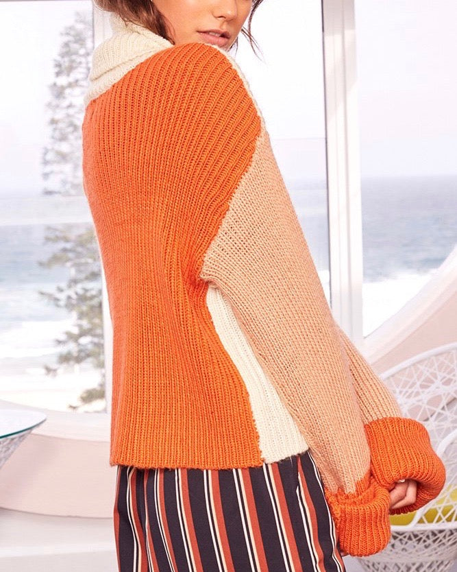 Final Sale - MINKPINK - Block Colour Knit Sweater in Multi