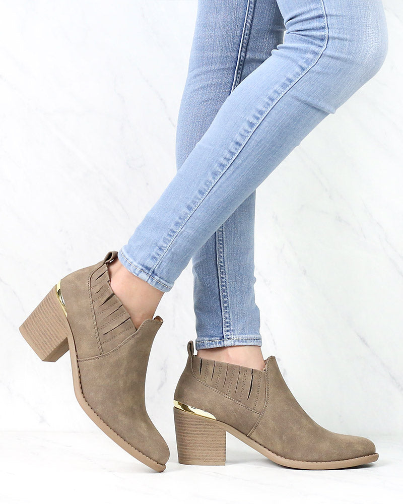 Maruti Sarah Taupe Metallic Bronze Nubuck Chelsea Boots main image 0