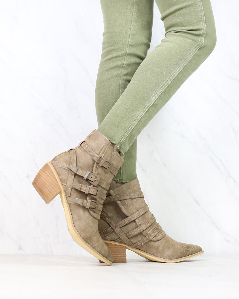 Miracle Miles - Fayth Western Bootie in Khaki