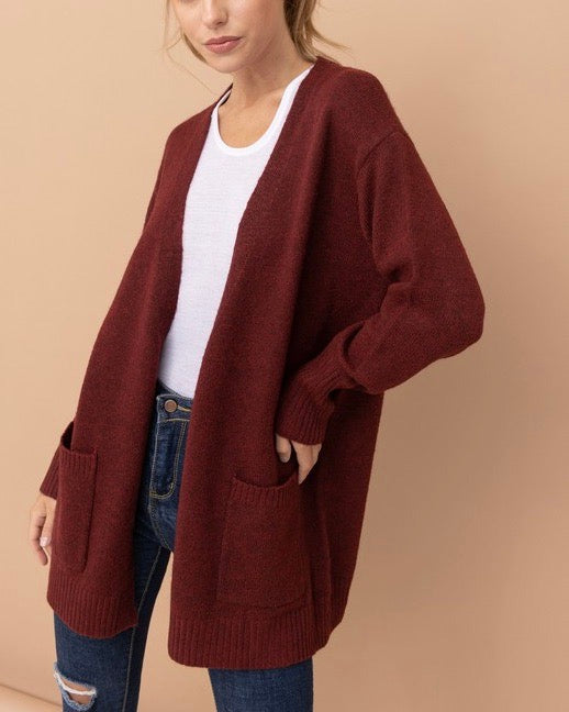 Mossy Style Open Front Long Cardigan in More Colors