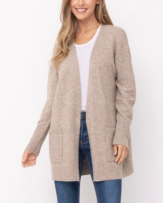 Mossy Style Open Front Long Cardigan in More Colors